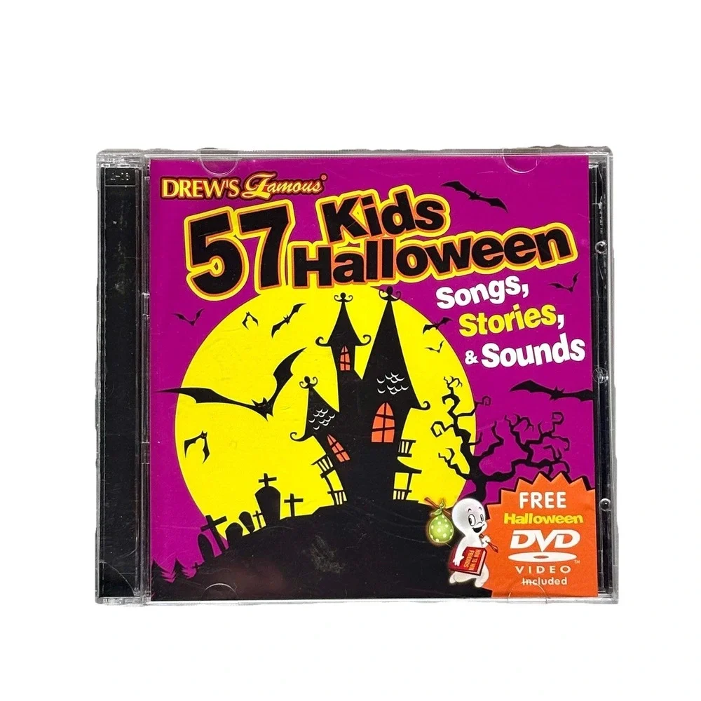 57 KIDS HALLOWEEN SONGS STORIES & SOUNDS CD + BONUS VIRTUAL GHOUL LOG/CASPER DVD
